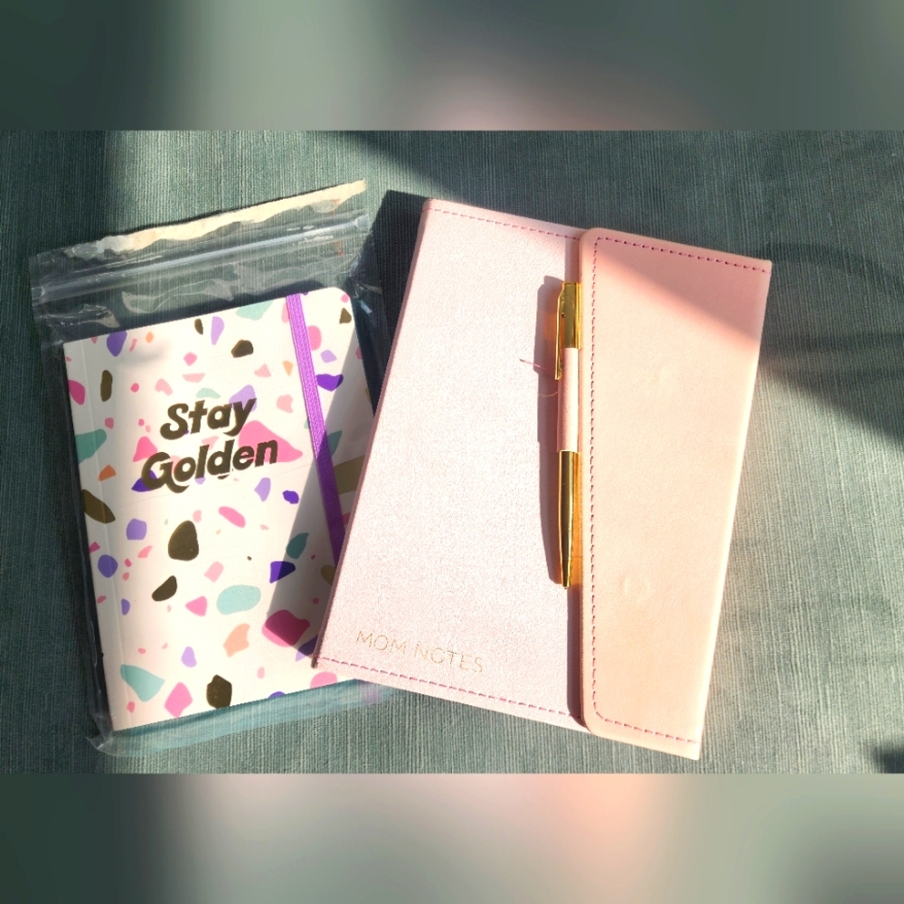 Two beautiful blank lined notebooks with pen